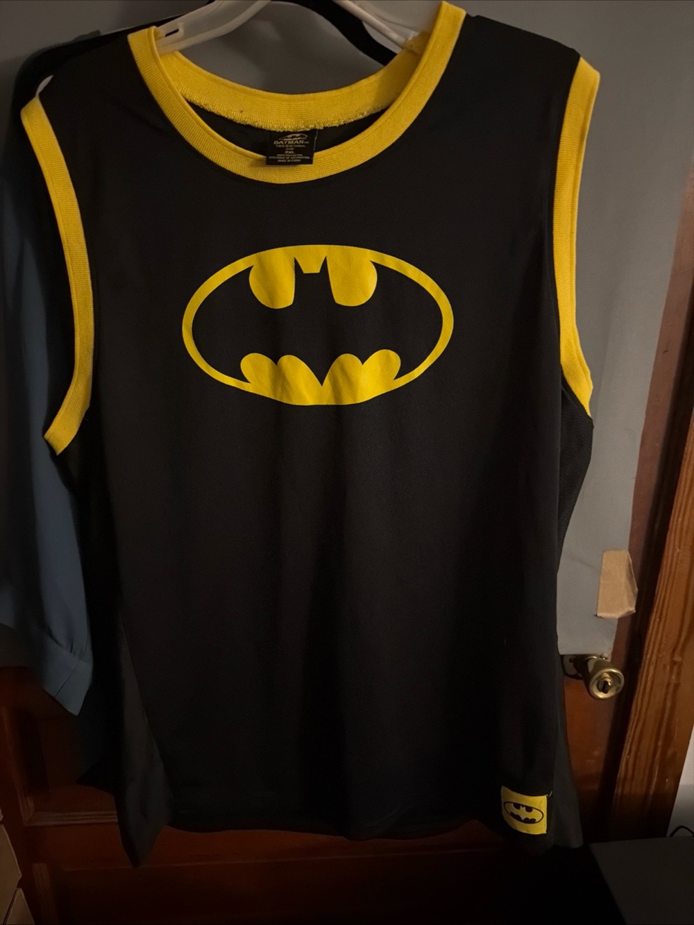 Batman Black Tank with Bright Yellow Trim and Logo